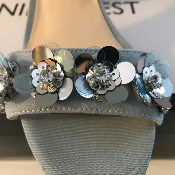 Size 8 BNIB NINE WEST Balada Suede Heeled Sandals - Picture 8 of 9